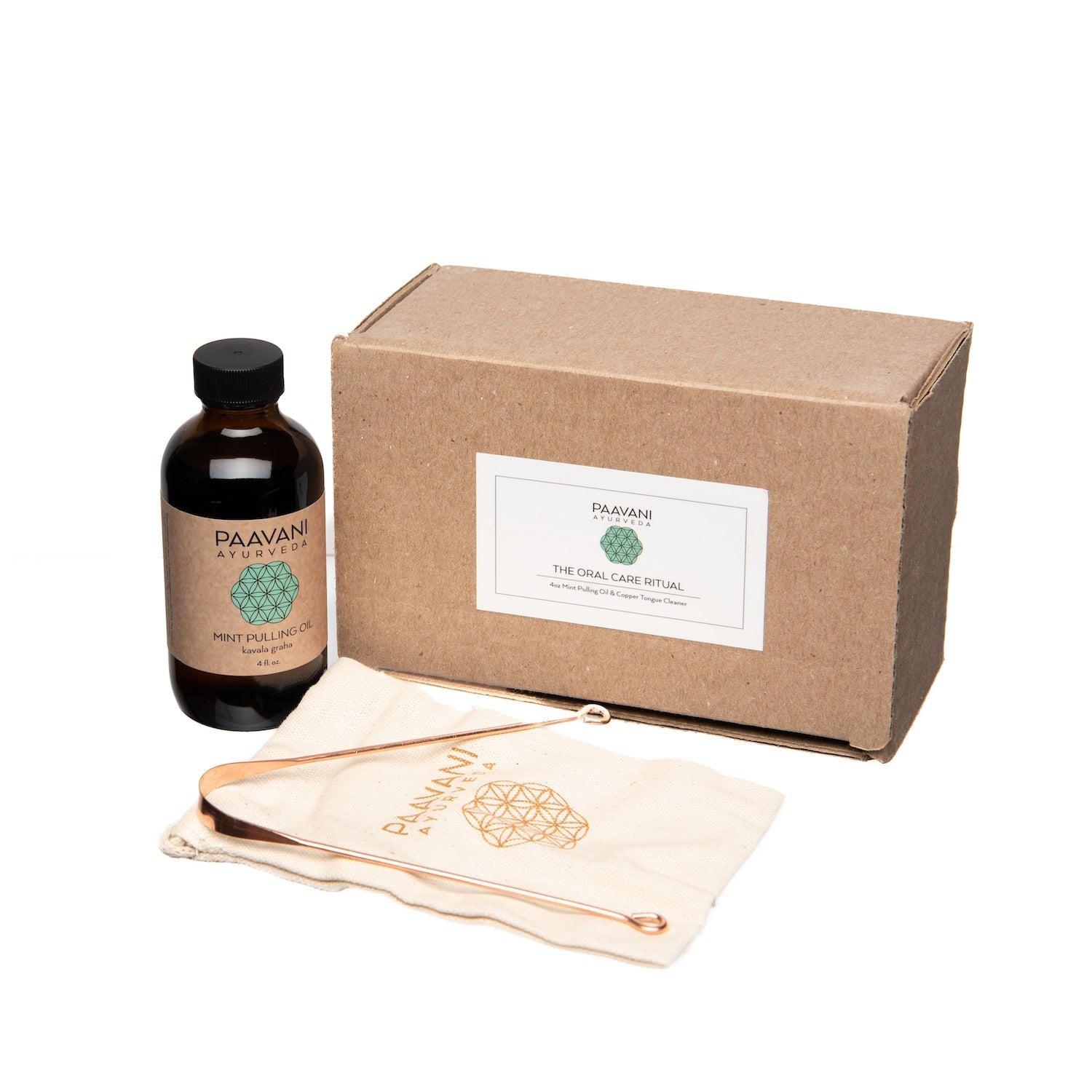 Mint Oral Care Ritual | Ayurvedic Oil Pulling & Tongue Cleaning Paavani Ayurveda Skincare and Wellness