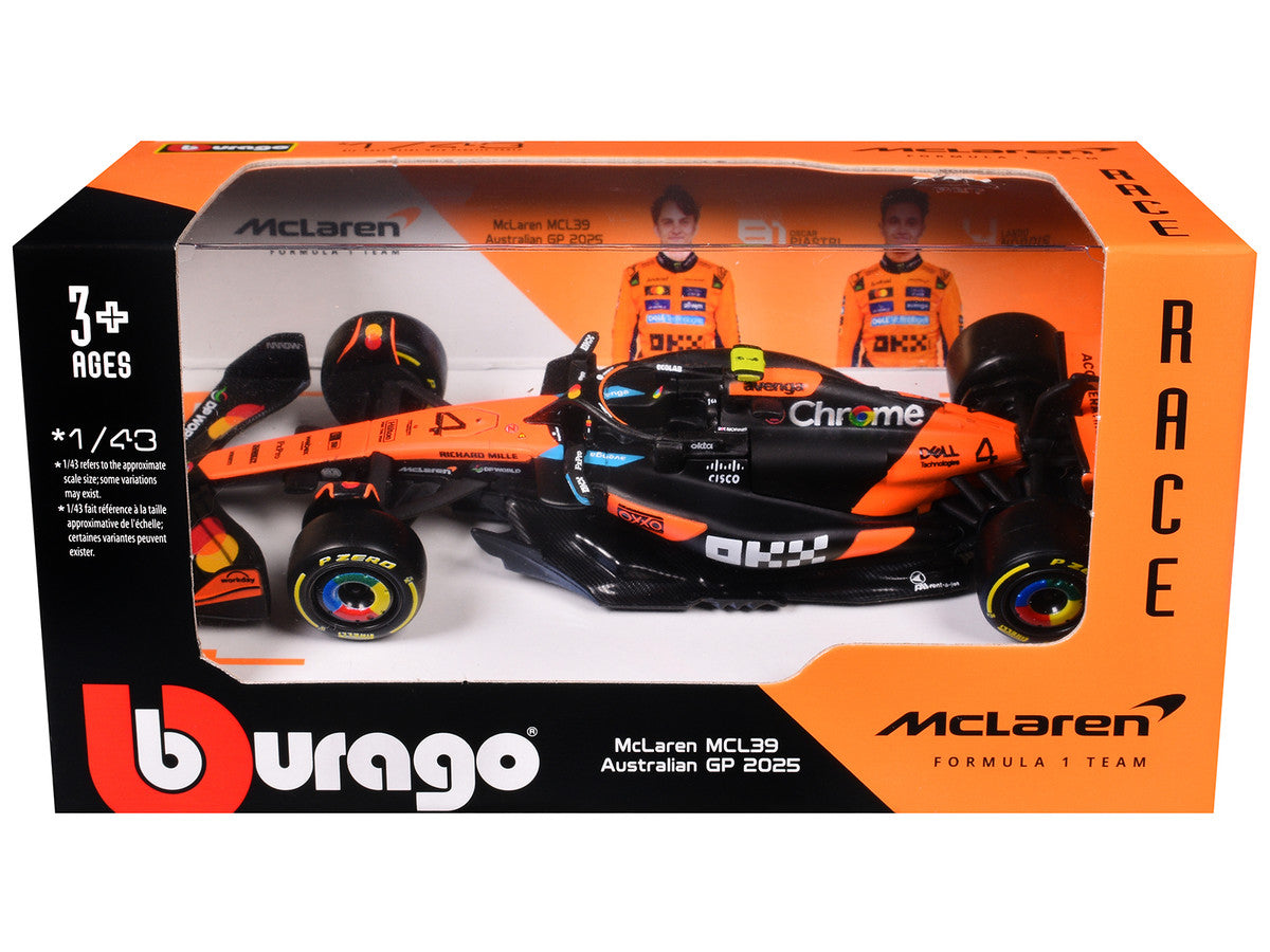 McLaren MCL39 #4 Lando Norris "OKX" Winner Formula One F1 "Australian GP" (2025) "Race" Series 1/43 Diecast Model Car by Bburago Bburago