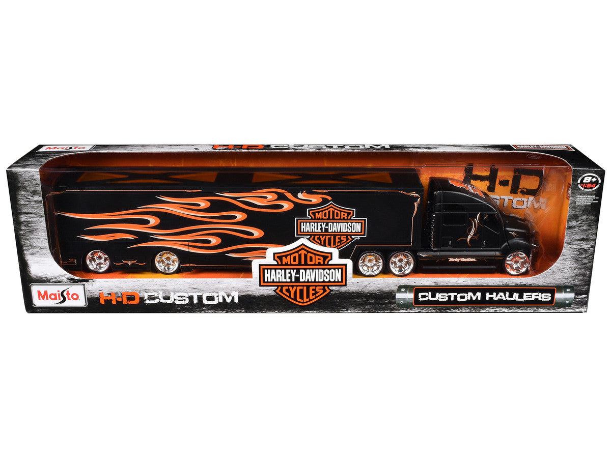 Harley Davidson Custom Hauler Trailer Black "Custom Haulers" Series 1/64 Diecast Model by Maisto Maisto
