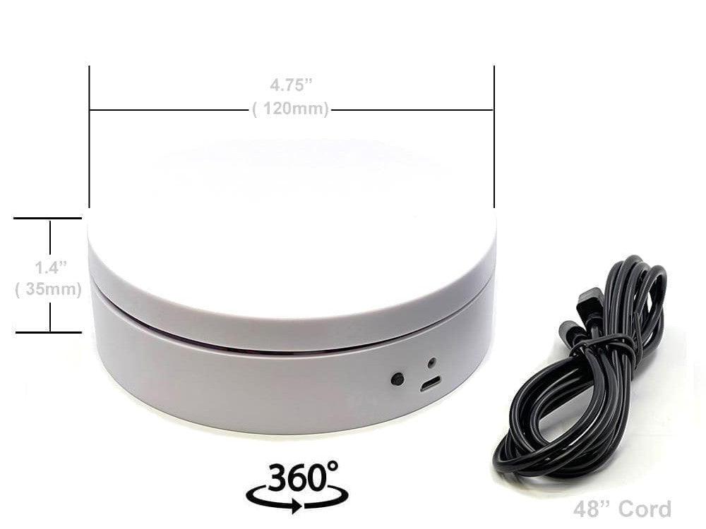 Mini Turntable Rotating Display Stand 4.75" with White Base for 1/64 Scale Model Cars Other