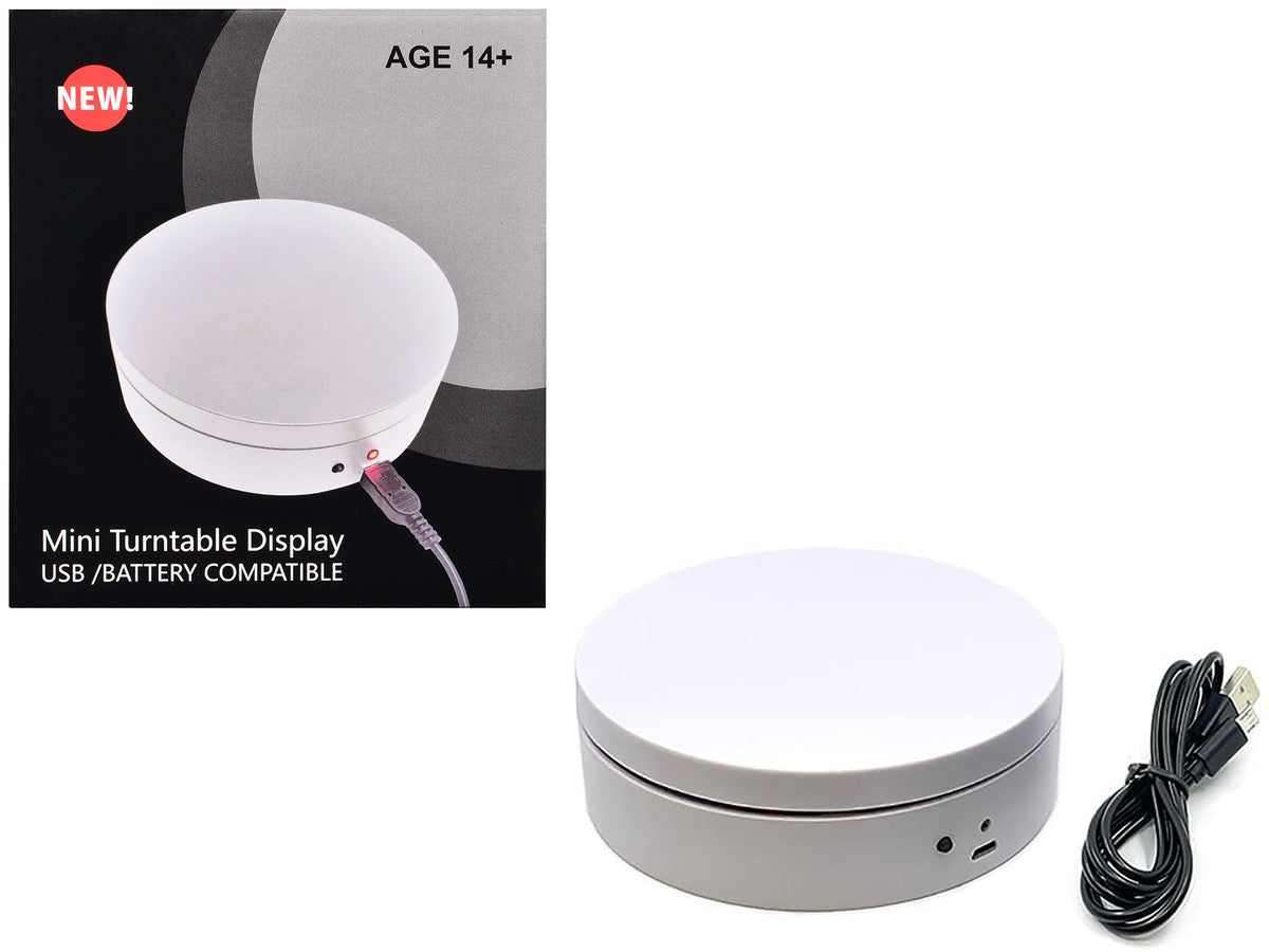 Mini Turntable Rotating Display Stand 4.75" with White Base for 1/64 Scale Model Cars Other