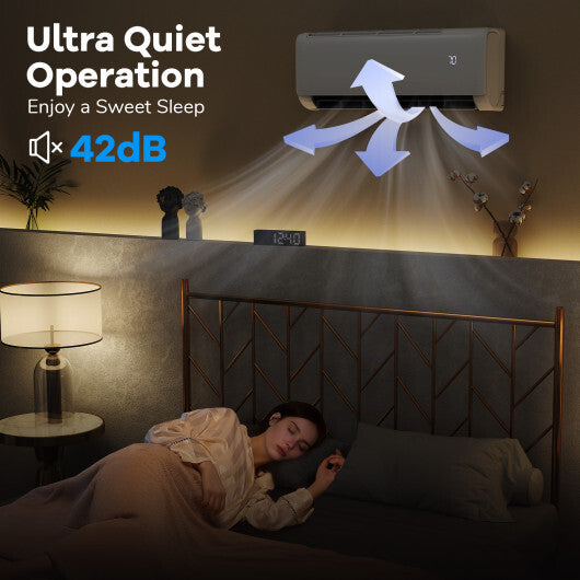 Ultra-Quiet Inverter Mini Split AC: 22 SEER2/R32 Eco Refrigerant  Sleep Mode W2B