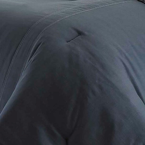 King size 100% Cotton Reverse Plaid Gray/White Comforter Set FastFurnishings