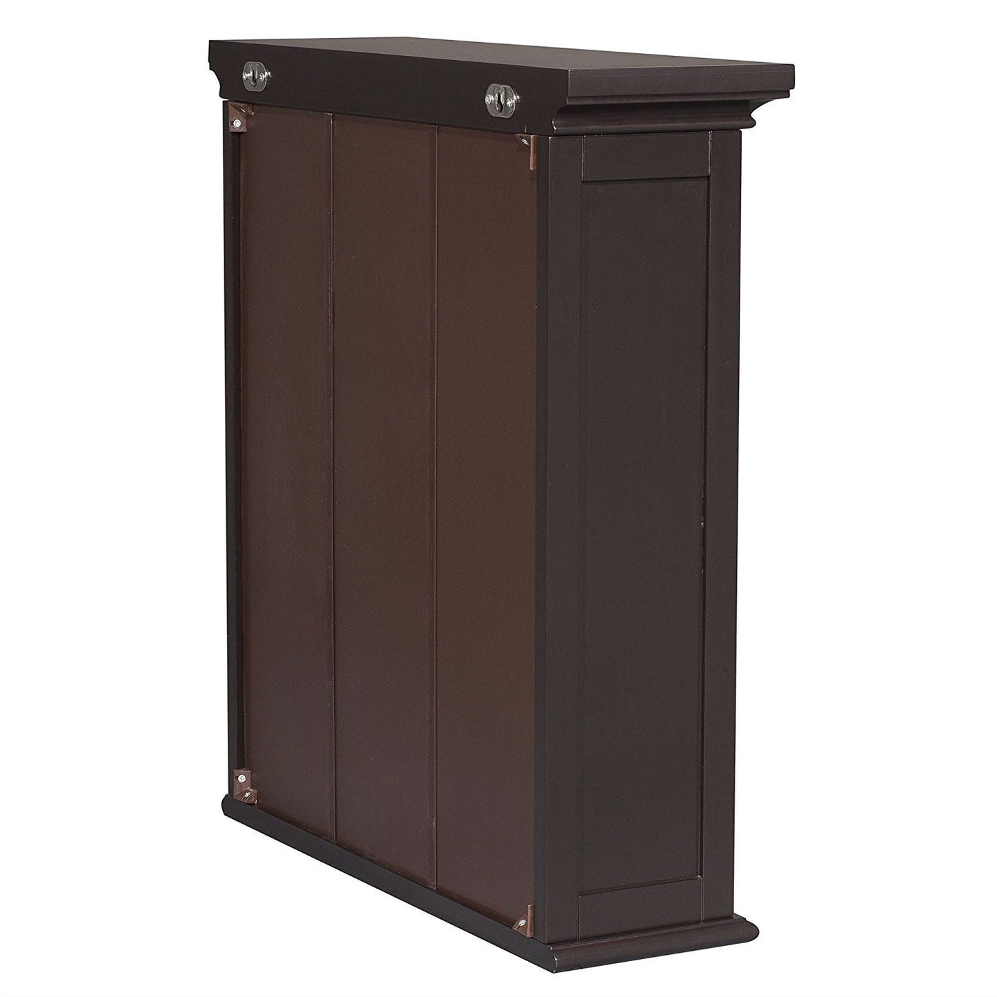 Dark Espresso 2-Door Bathroom Wall Cabinet with Open Shelf FastFurnishings