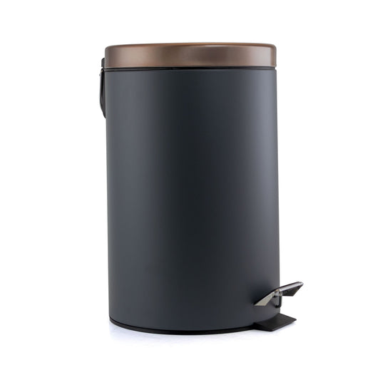 Elama 1.5 Gallon Stylish Grey and Copper Soft Pedal Office, Kitchen and Bathroom Trash Bin W2B