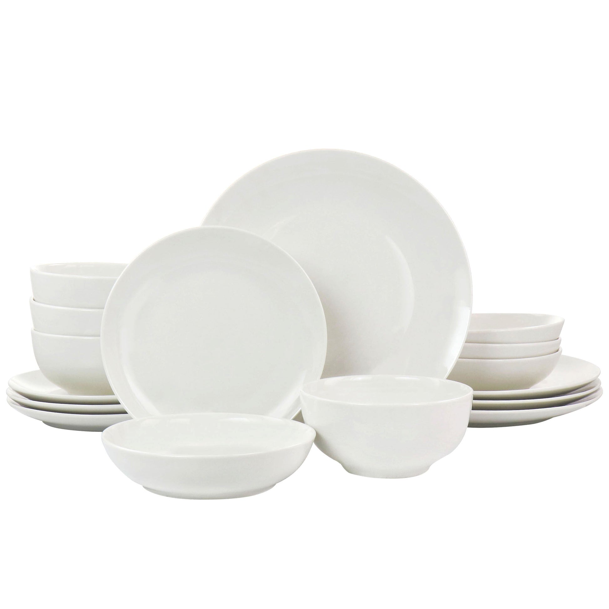 Elama Camellia 16 Piece Porcelain Double Bowl Dinnerware Set W2B