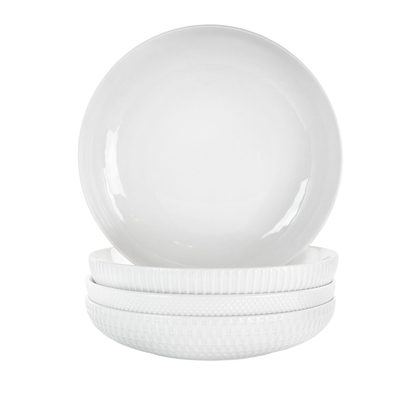 Elama Esme 4 Piece Porcelain Assorted Bowl Set in White W2B