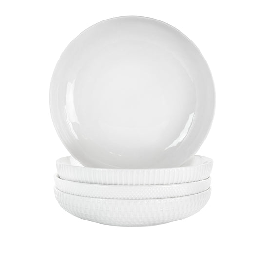 Elama Esme 4 Piece Porcelain Assorted Bowl Set in White W2B