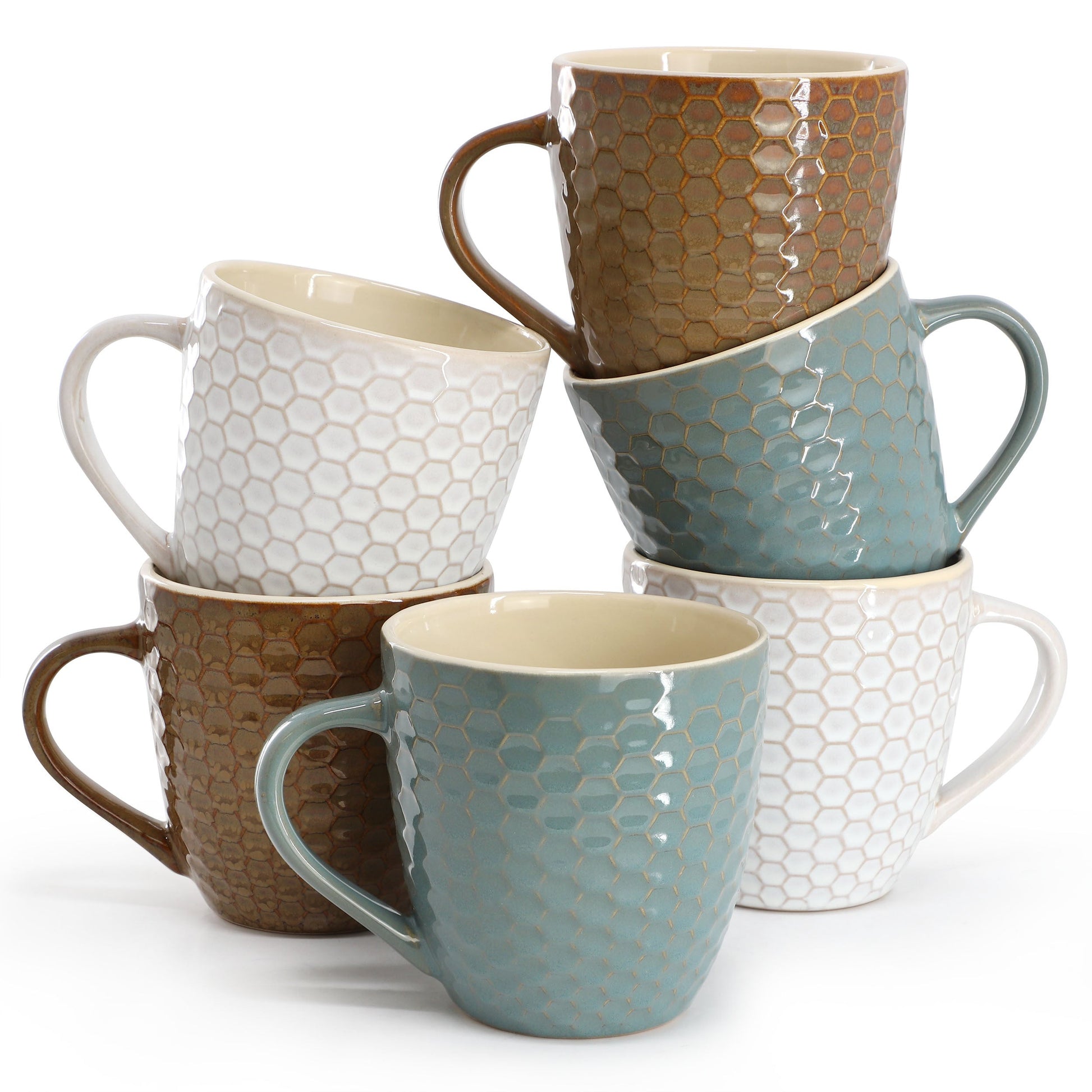 Elama Honey Bee 6-Piece 15 oz. Mug Set, Assorted Colors W2B