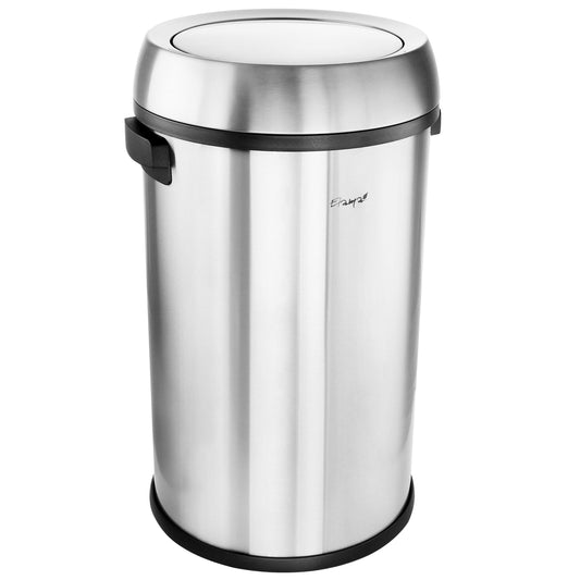 Elama Large 17 Gallon Swing Lid Stainless Steel Cylindrical Trash Bin W2B