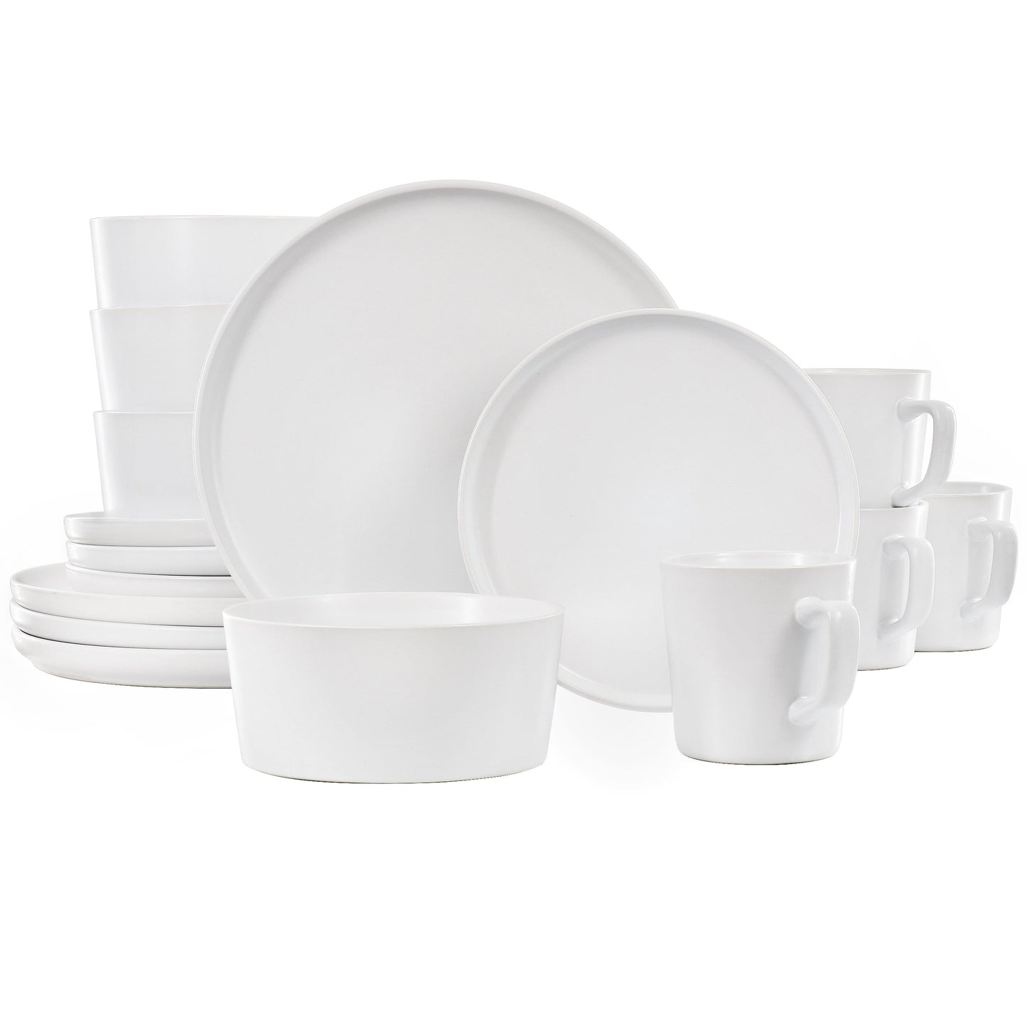 Elama Luxmatte White 16 Piece Dinnerware Set W2B