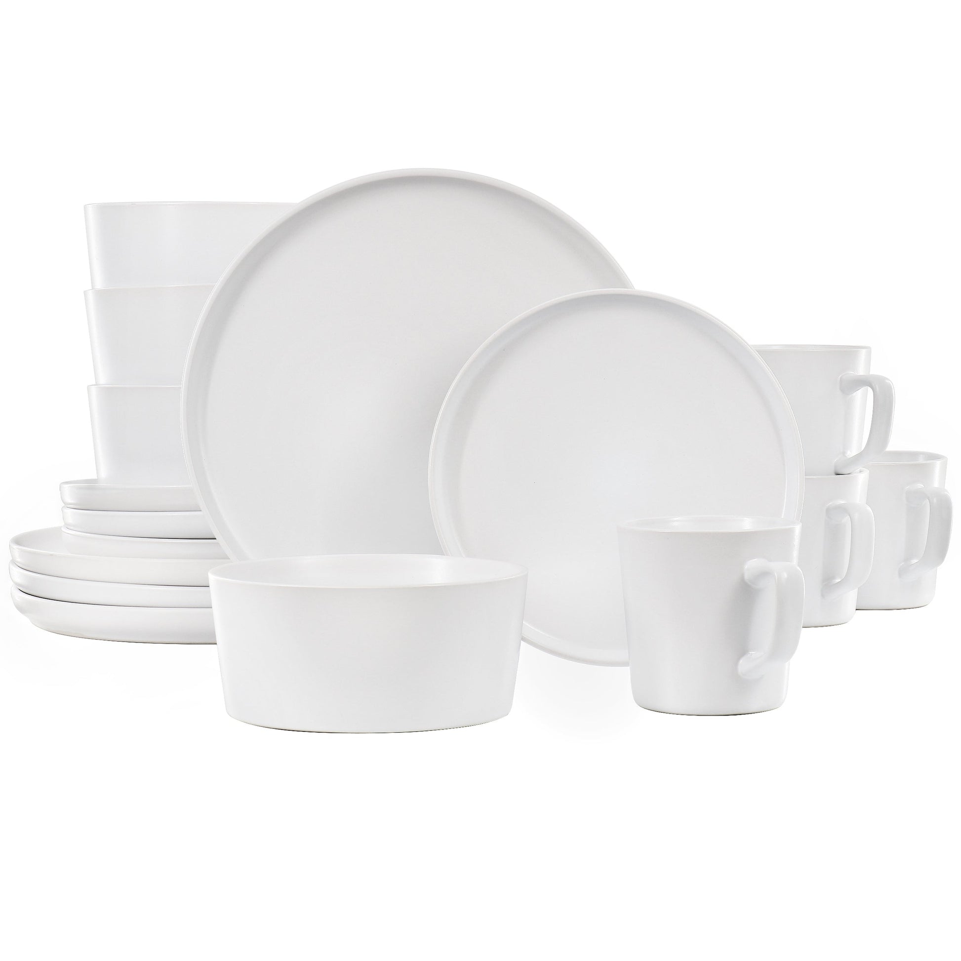 Elama Luxmatte White 16 Piece Dinnerware Set W2B