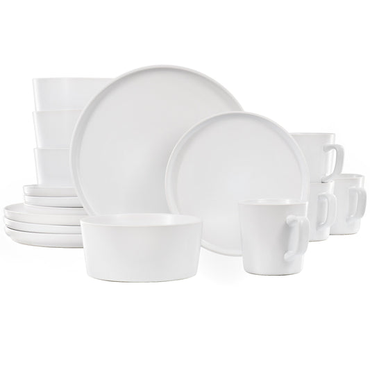 Elama Luxmatte White 16 Piece Dinnerware Set W2B