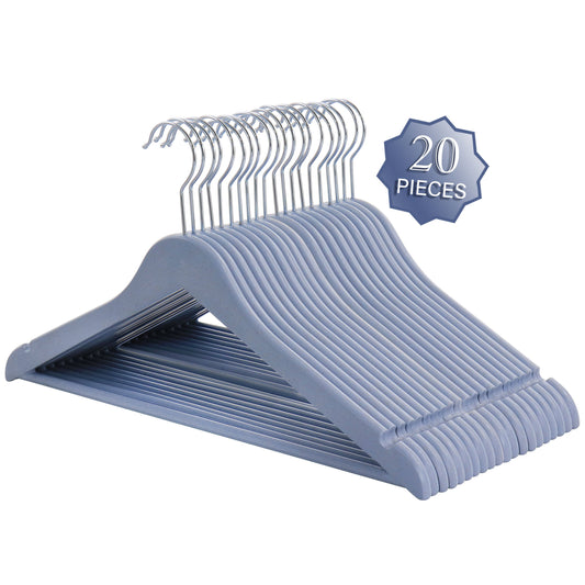 Elama Home 20 Piece Eco Friendly Coat Hangers in Blue W2B