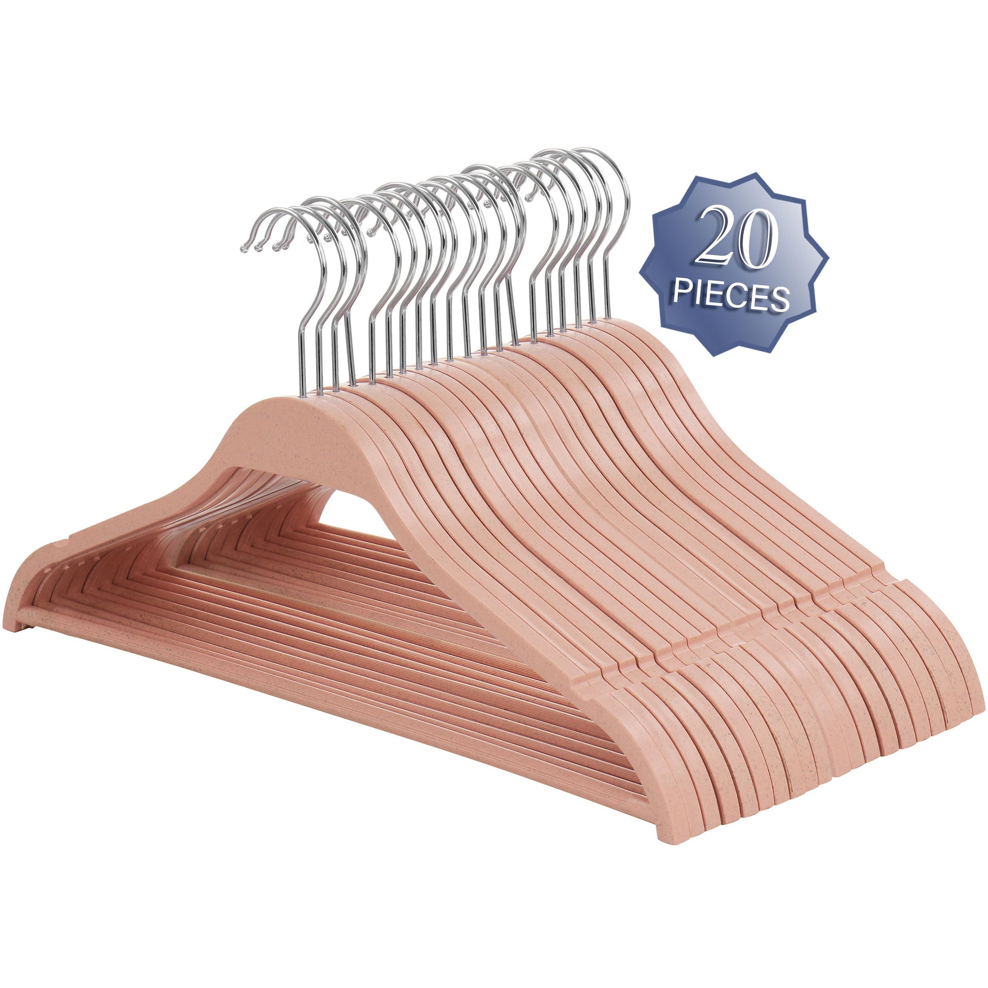 Elama Home 20 Piece Biodegradable Coat Hangers in Pink W2B