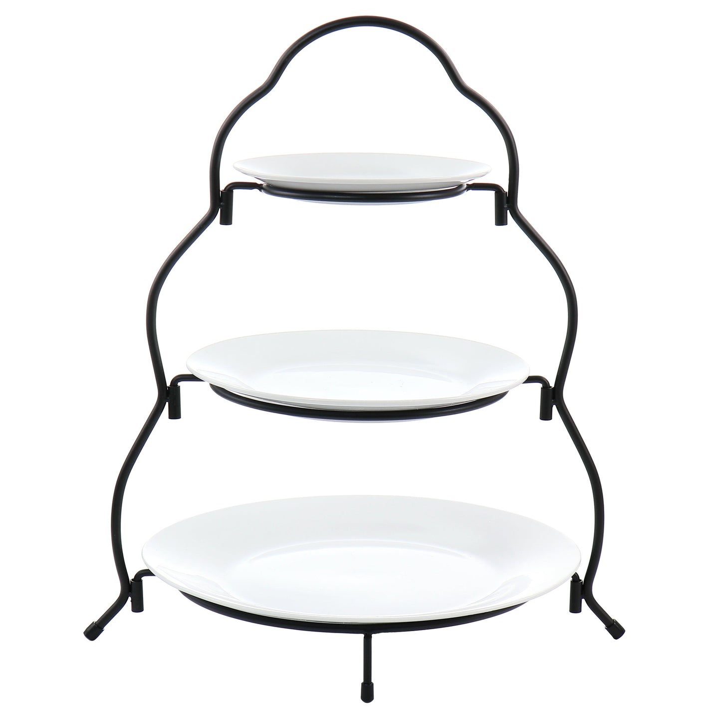 Elama 3 Tier Round Plate Porcelain Serveware Set W2B