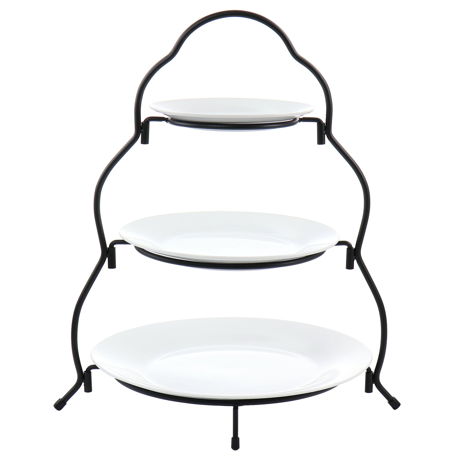 Elama 3 Tier Round Plate Porcelain Serveware Set W2B
