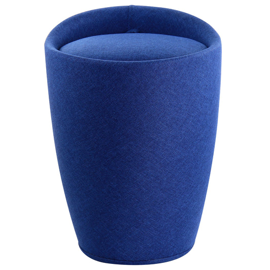 Elama 1 Piece Blue Denim Hollow Ottoman Chair W2B