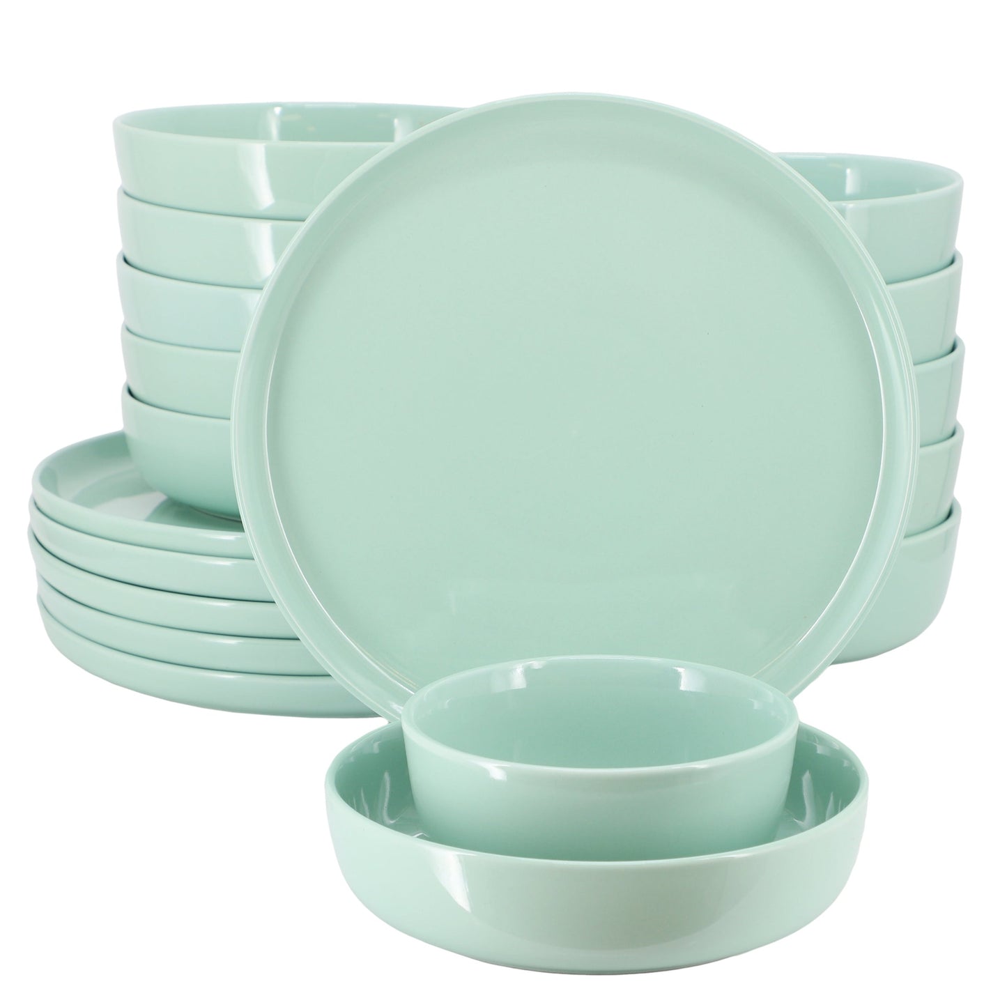 Elama Duncan 18 Piece Porcelain Dinnerware Set in Mint W2B