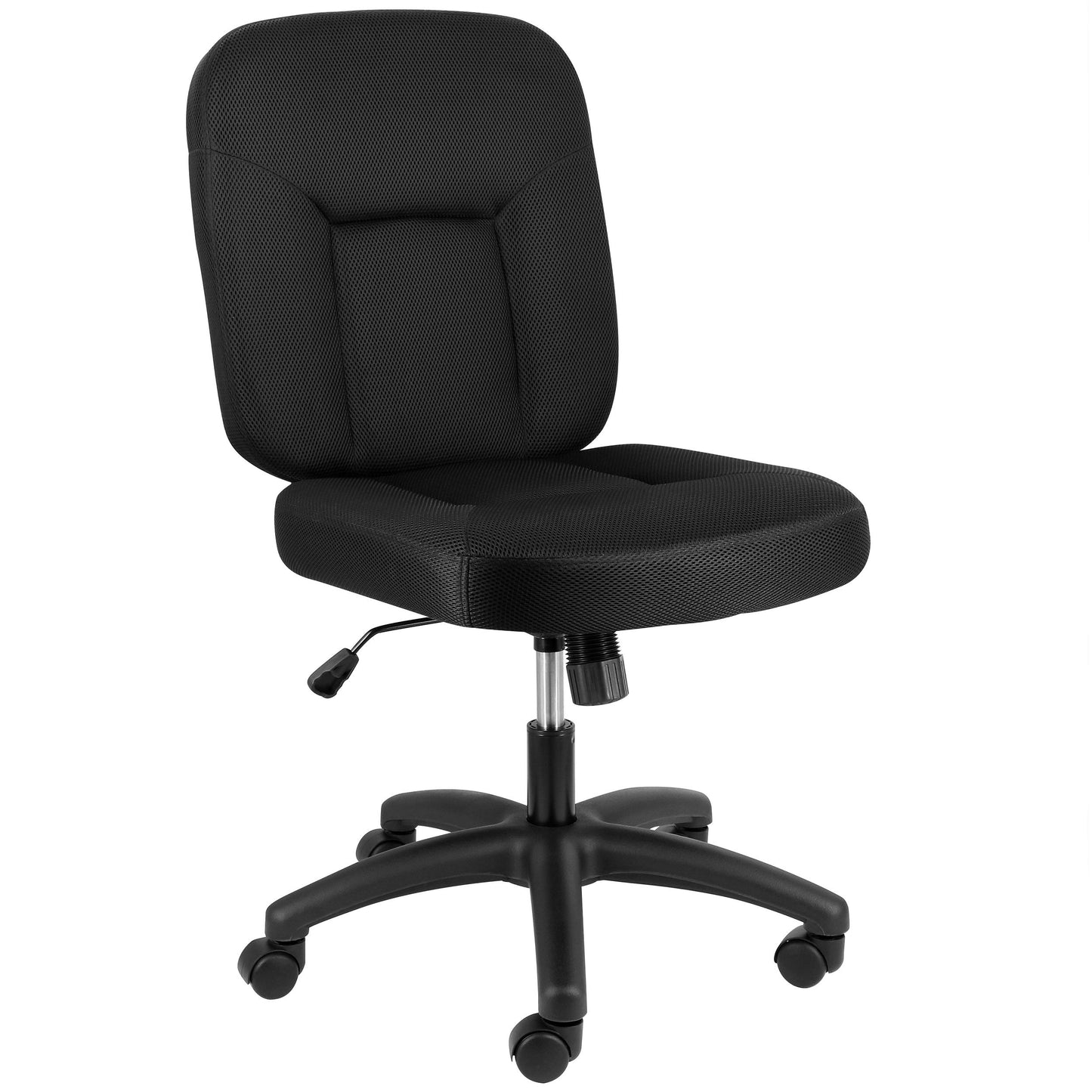 Elama Mid Back Adjustable Fabric Office Chair in Black W2B