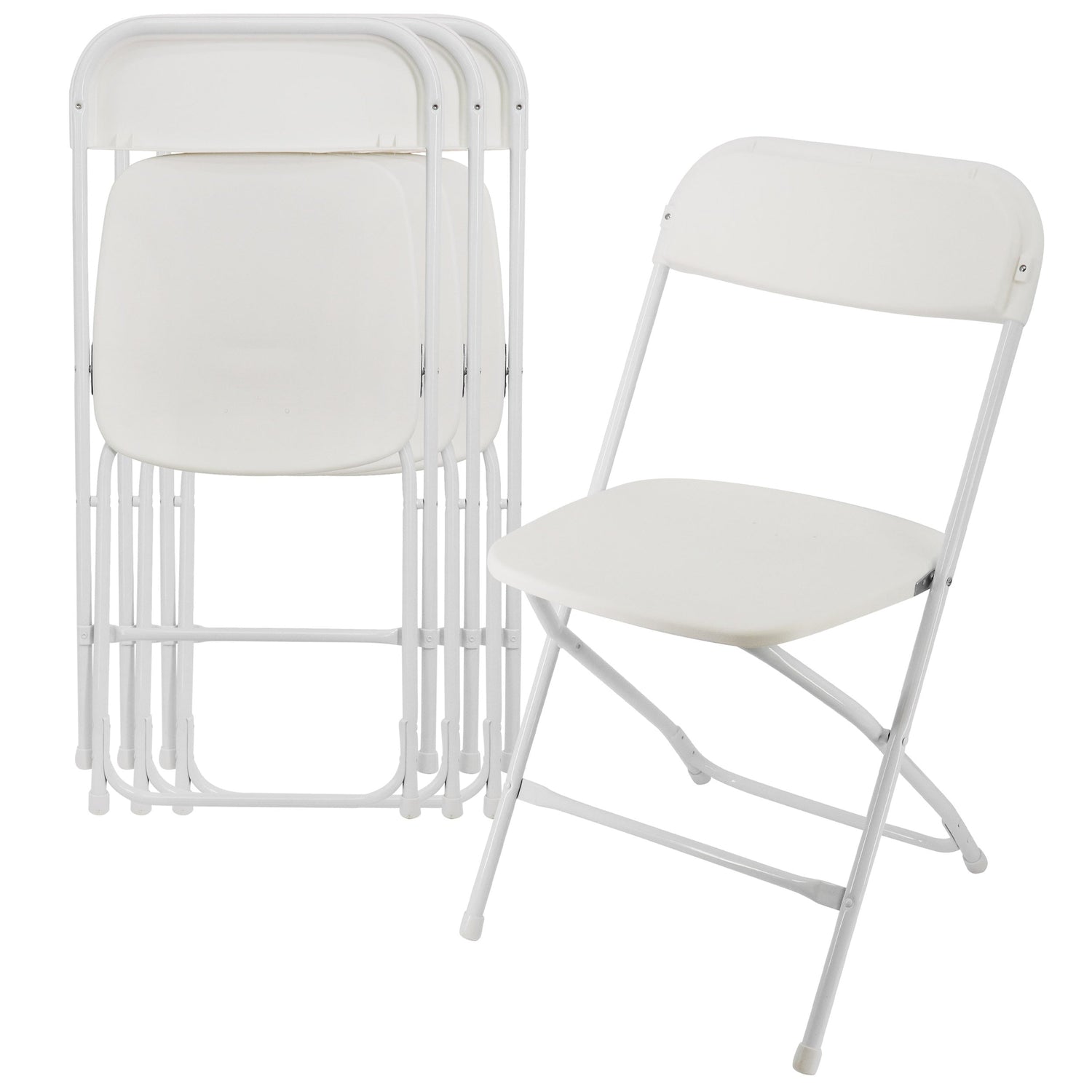 Elama 4 Piece Plastic Folding Chair in White W2B