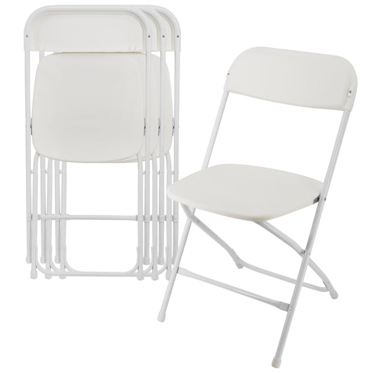 Elama 4 Piece Plastic Folding Chair in White W2B