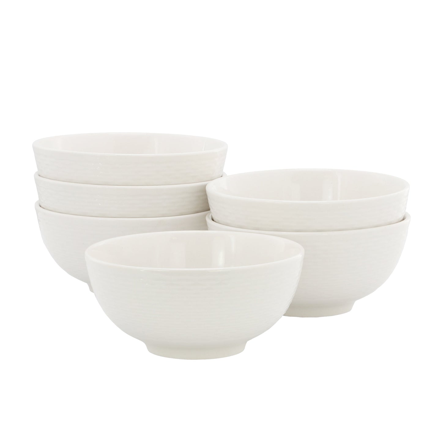 Elama Ophelia 6 Piece Stoneware Cereal Bowl Set in White W2B