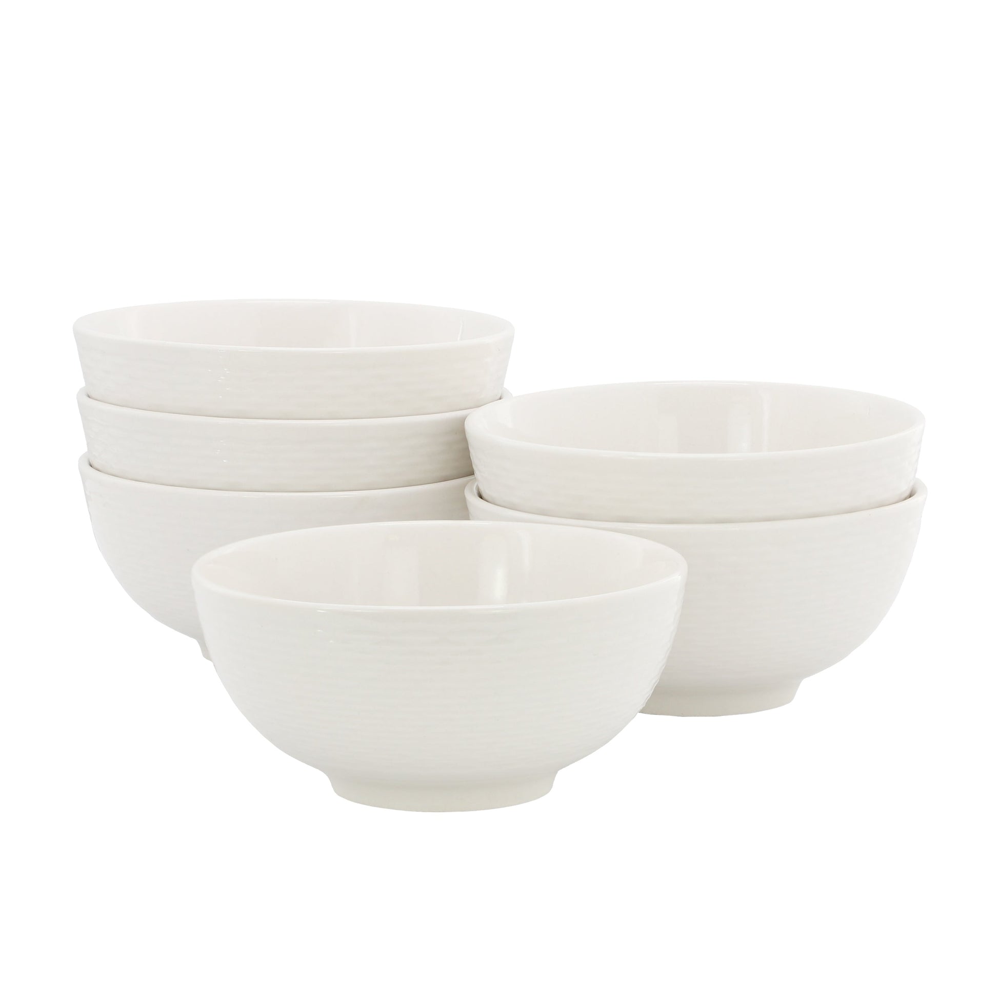 Elama Ophelia 6 Piece Stoneware Cereal Bowl Set in White W2B