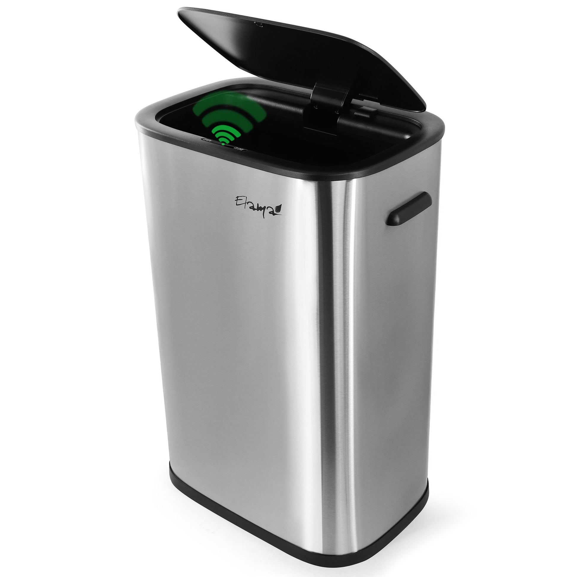 Elama 14.5 Gallon Automatic Sensor Hands Free Trash Can in Matte Silver W2B