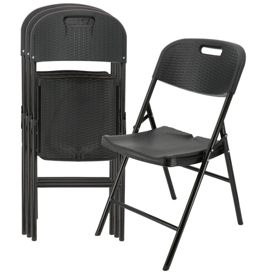 Elama 4 Piece Indoor and Outdoor Rattan Folding Chair W2B