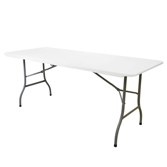 Elama 6 Foot Plastic Folding Table in White W2B