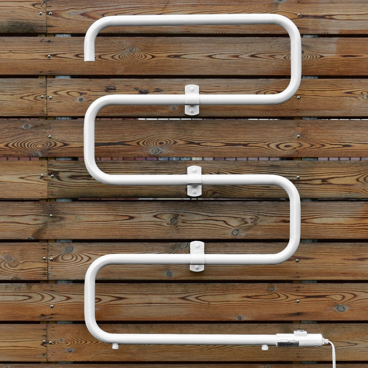 100W Electric Towel Warmer Drying Rack - Color: White W2B