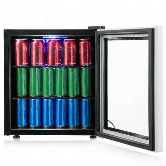 60 Can Beverage Mini  Refrigerator with Glass Door W2B