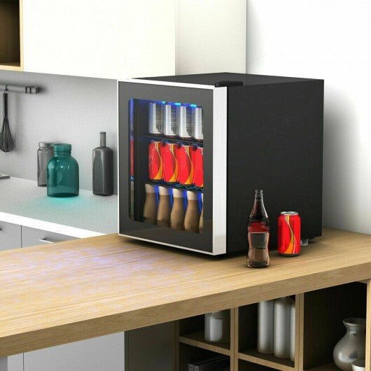 60 Can Beverage Mini  Refrigerator with Glass Door W2B
