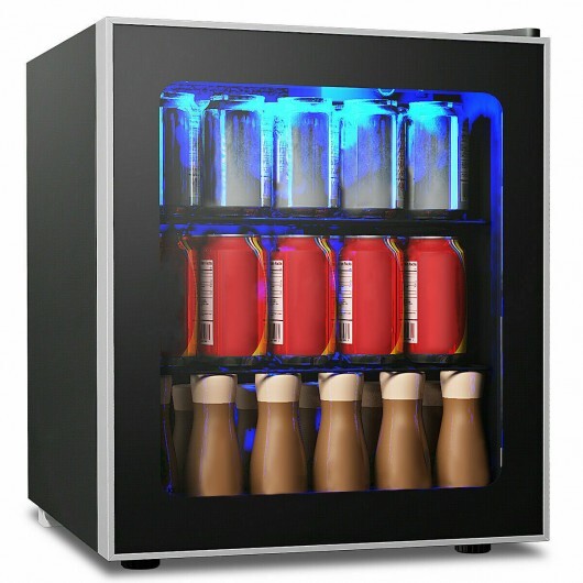 60 Can Beverage Mini  Refrigerator with Glass Door W2B