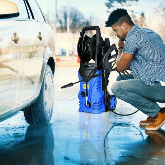 1800W 2030PSI Electric Pressure Washer Cleaner with Hose Reel-Blue W2B
