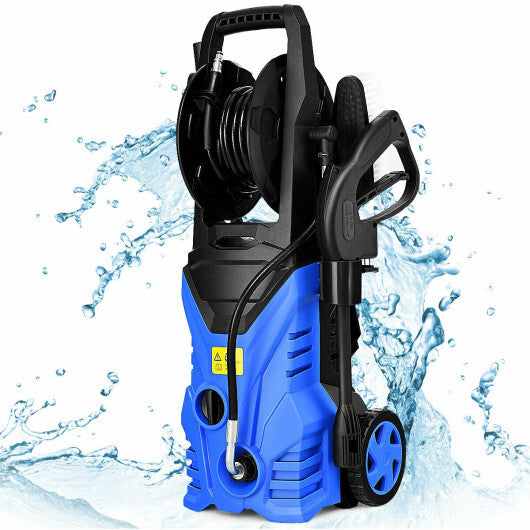 1800W 2030PSI Electric Pressure Washer Cleaner with Hose Reel-Blue W2B