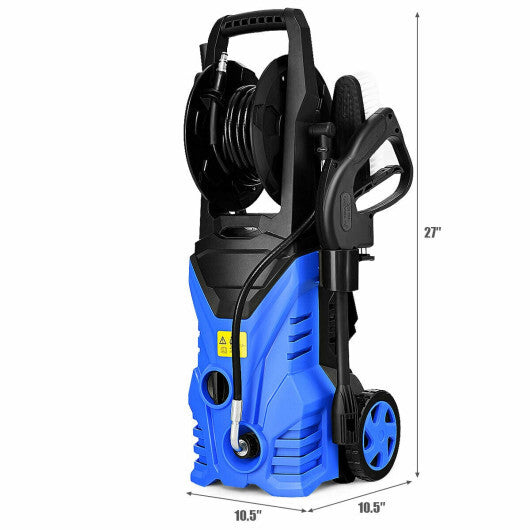 1800W 2030PSI Electric Pressure Washer Cleaner with Hose Reel-Blue W2B