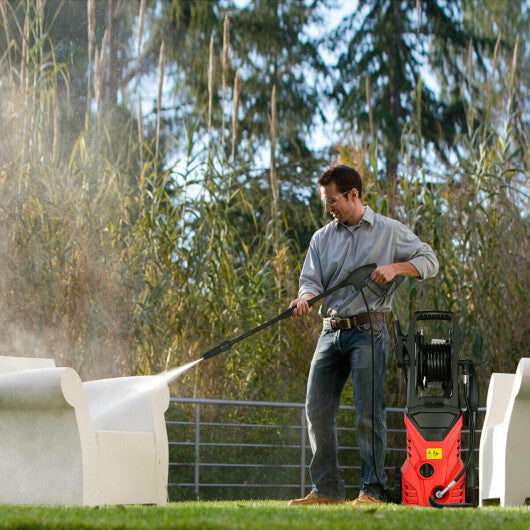 1800W 2030PSI Electric Pressure Washer Cleaner with Hose Reel-Blue W2B