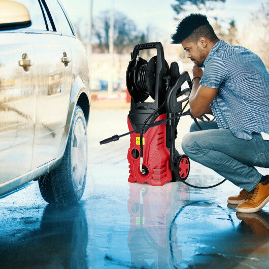 1800W 2030PSI Electric Pressure Washer Cleaner with Hose Reel-Blue W2B