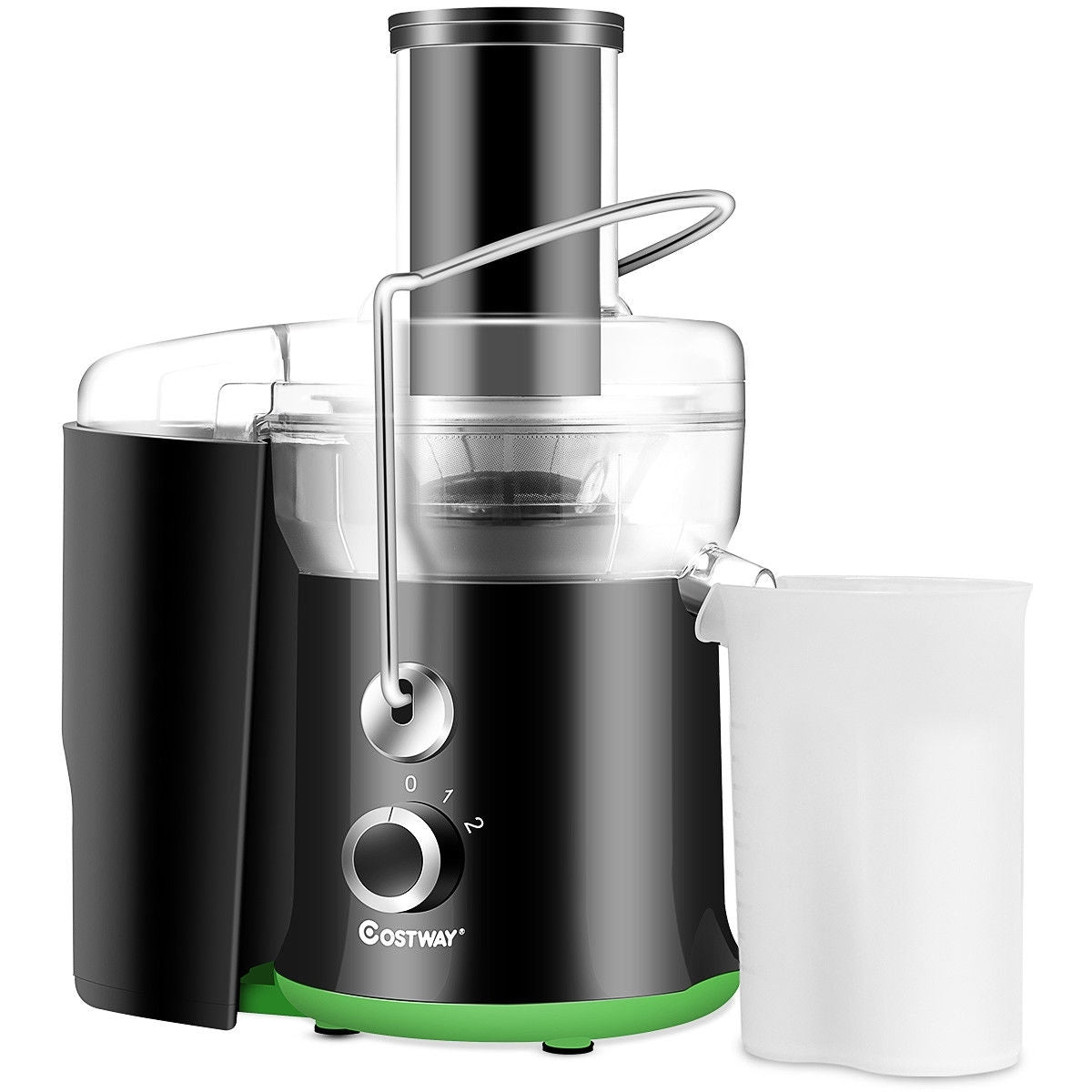 2 Speed Wide Mouth Fruit and Vegetable Centrifugal Electric Juicer - Color: Black W2B