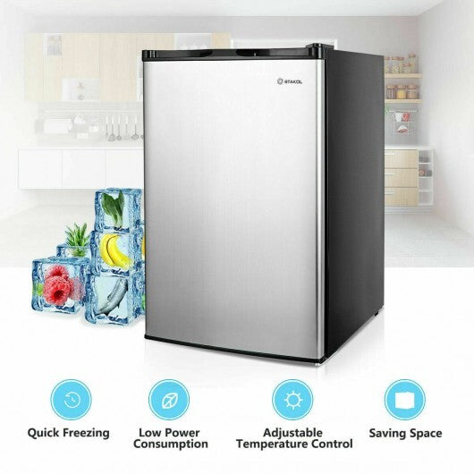 3 Cubic Feet Compact Upright Freezer with Stainless Steel Door W2B