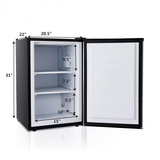 3 Cubic Feet Compact Upright Freezer with Stainless Steel Door W2B