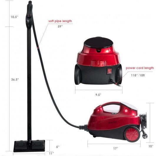 2000W Heavy Duty Multi-purpose Steam Cleaner Mop with Detachable Handheld Unit-Blue W2B