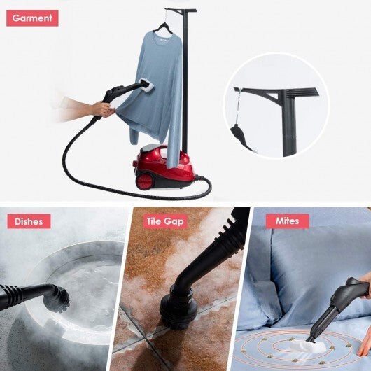 2000W Heavy Duty Multi-purpose Steam Cleaner Mop with Detachable Handheld Unit-Blue W2B