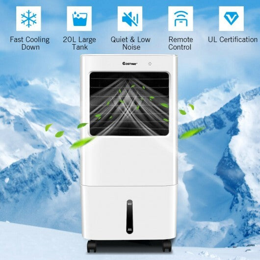 Evaporative Portable Air Cooler Fan w/ Remote Control-White W2B