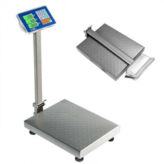 660 lbs Weight Platform Scale Digital Floor Folding Scale - Color: Silver W2B