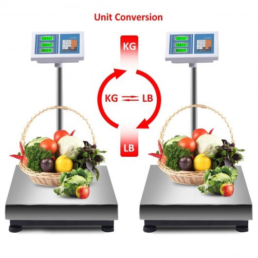 660 lbs Weight Computing Digital Floor Platform Scale - Color: White W2B