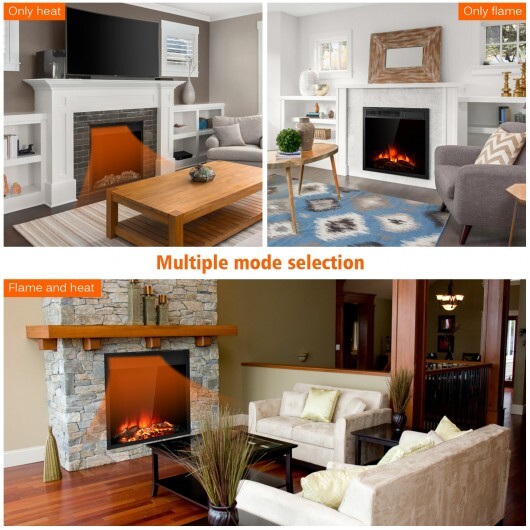 22.5 Inch Electric Fireplace Insert Freestanding and Recessed Heater W2B