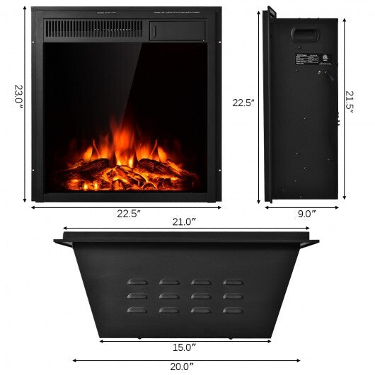 22.5 Inch Electric Fireplace Insert Freestanding and Recessed Heater W2B